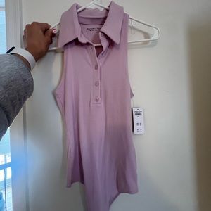 Women's Ribbed Polo Bodysuit -Abercrombie & Fitch